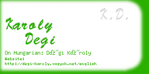 karoly degi business card